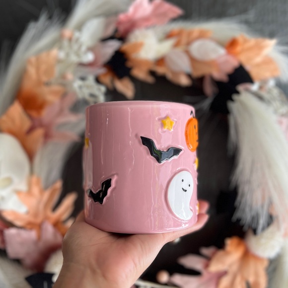 ✨NEW🎃LANG Pink Ghosts Pumpkin Bats Halloween Mug🩷 - Picture 5 of 6